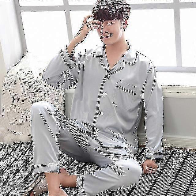 2026 Black Silk Men Pajama Sets