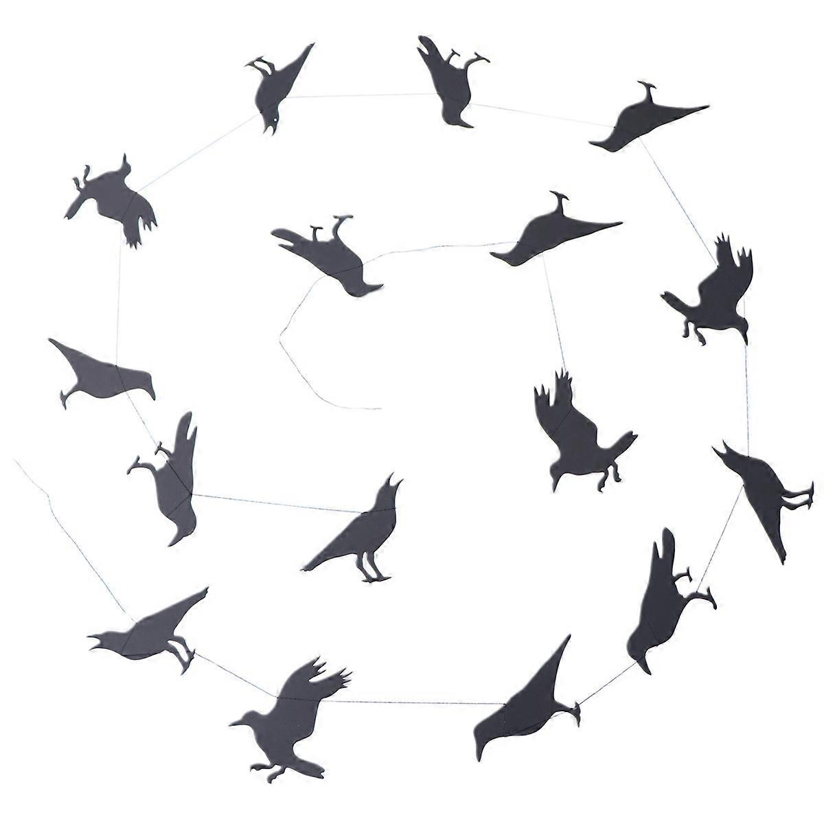 Creative Halloween Crows Banners Paper Decoration for Party Use 2Pcs