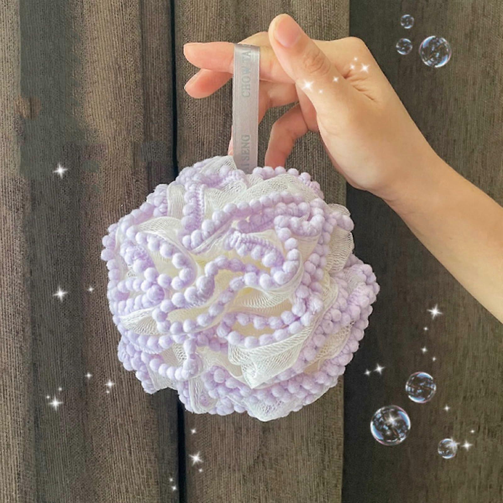 Bath Loofah with Soft Comfortable Texture, Durable Shower Pouf for Adults, Multiple Colors