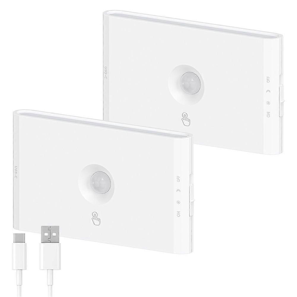 2-Pack Rechargeable Night Light with Motion Sensor, Day & Night Modes, 2700K-6500K Adjustable White Light