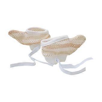 Luvas reutilizáveis anti-mordida para crianças, impedem que roam as unhas. Protetores de dedo seguros e respiráveis em algodão para uso diário. Estampa de polegar rosa, tamanho G. Novidade!
