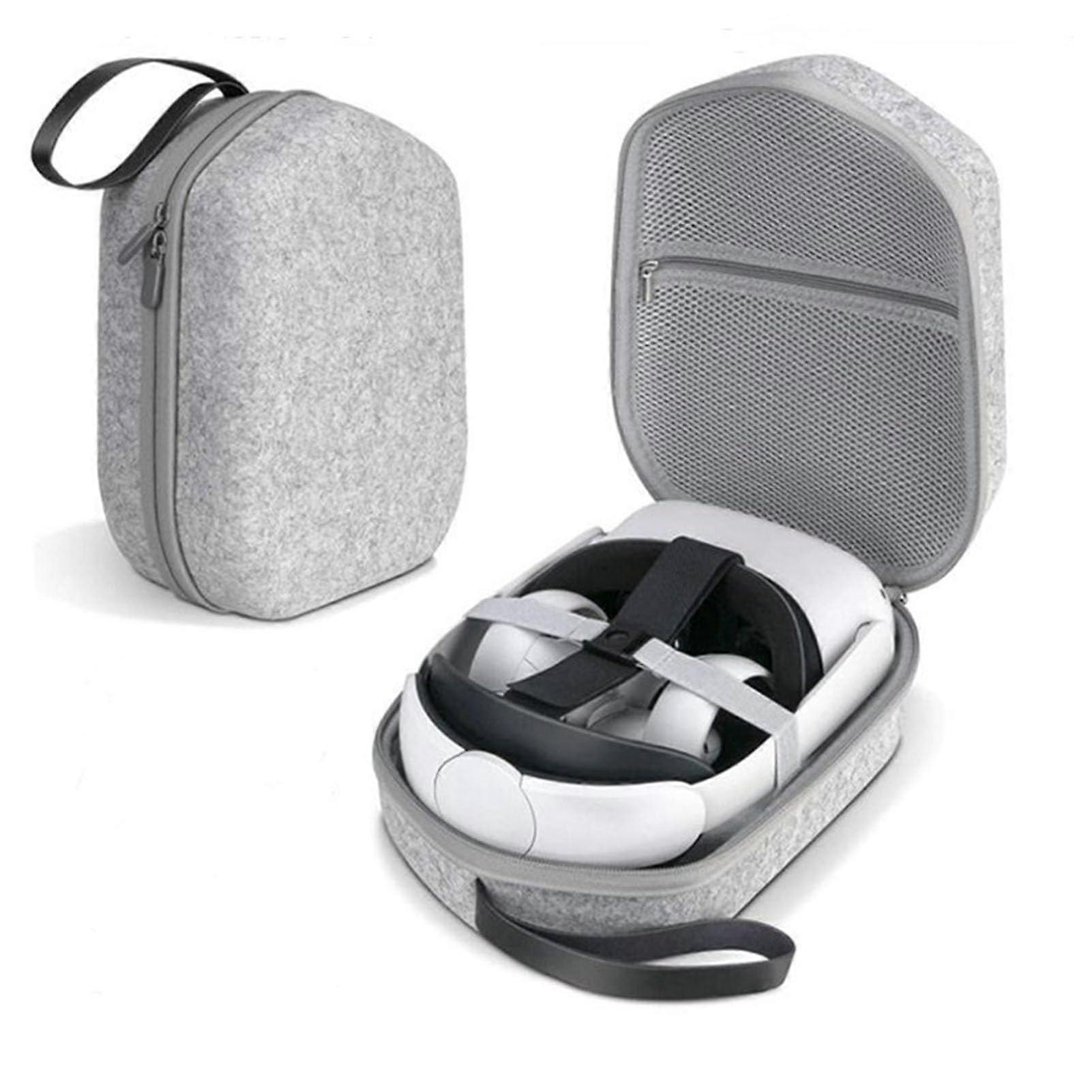 VR Headset Carrying Case for Oculus Quest 2, Shockproof Hard Shell Travel Bag with Accessory Slots
