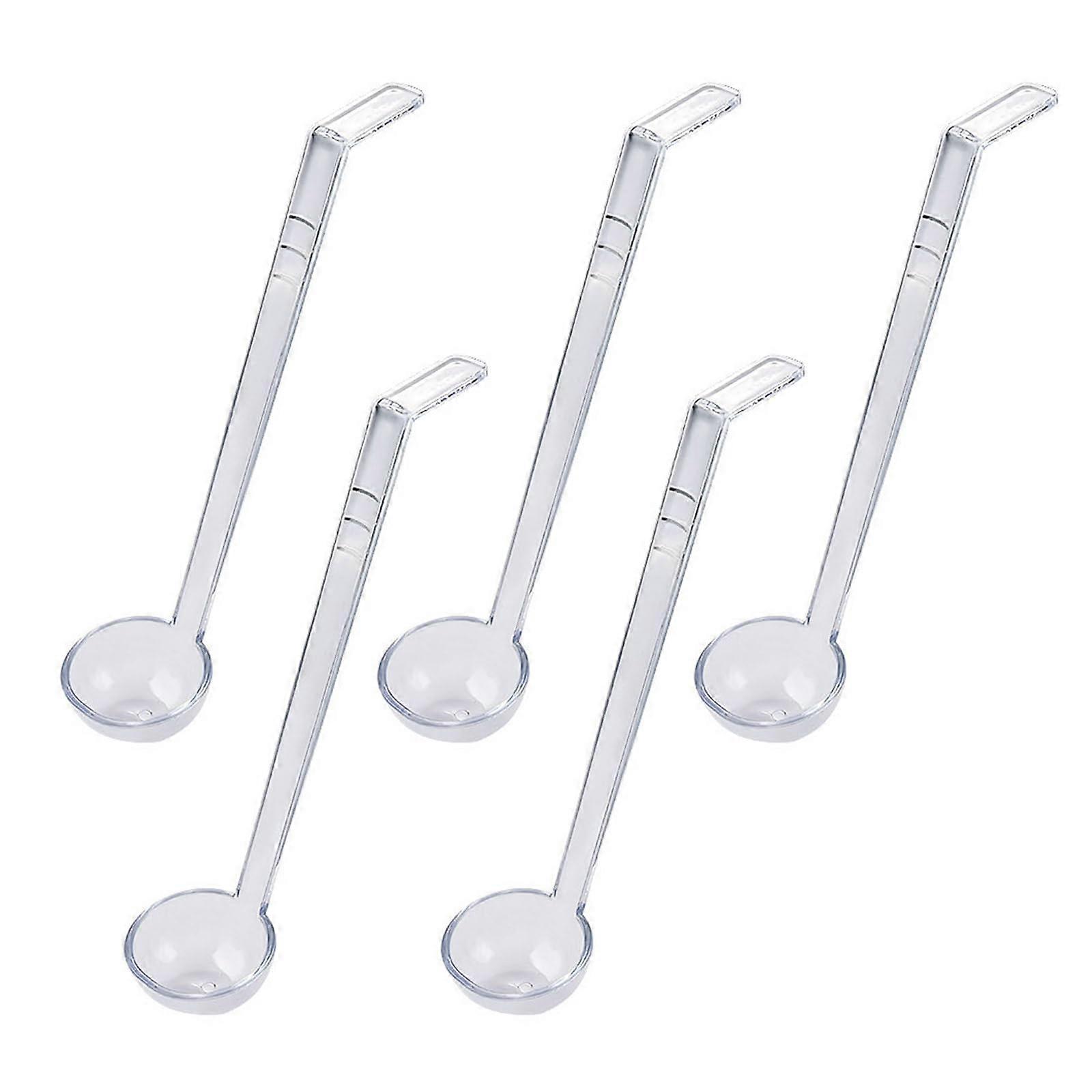 5Pcs Long Handle Clear Soup Ladle Set for Hygienic Food Serving and Precise Portion Control