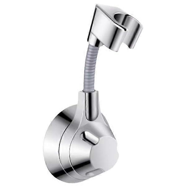No Drill Shower Head Holder Wall Mount, Universal Adjustable 360° Rotating Bracket, Chrome Finish