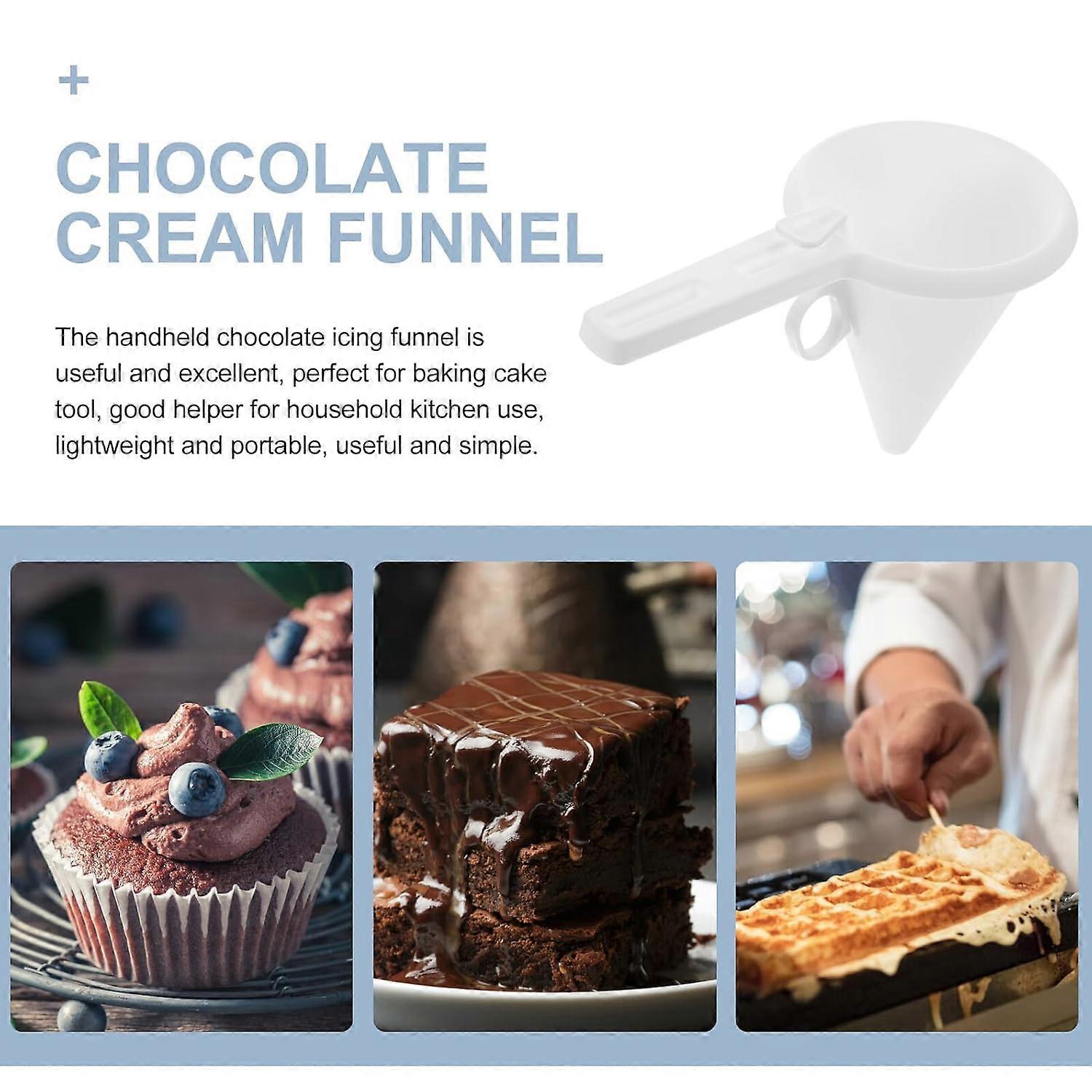 Cake Batter Dispenser and Chocolate Icing Funnel Set with Adjustable Flow for Baking and Decorating