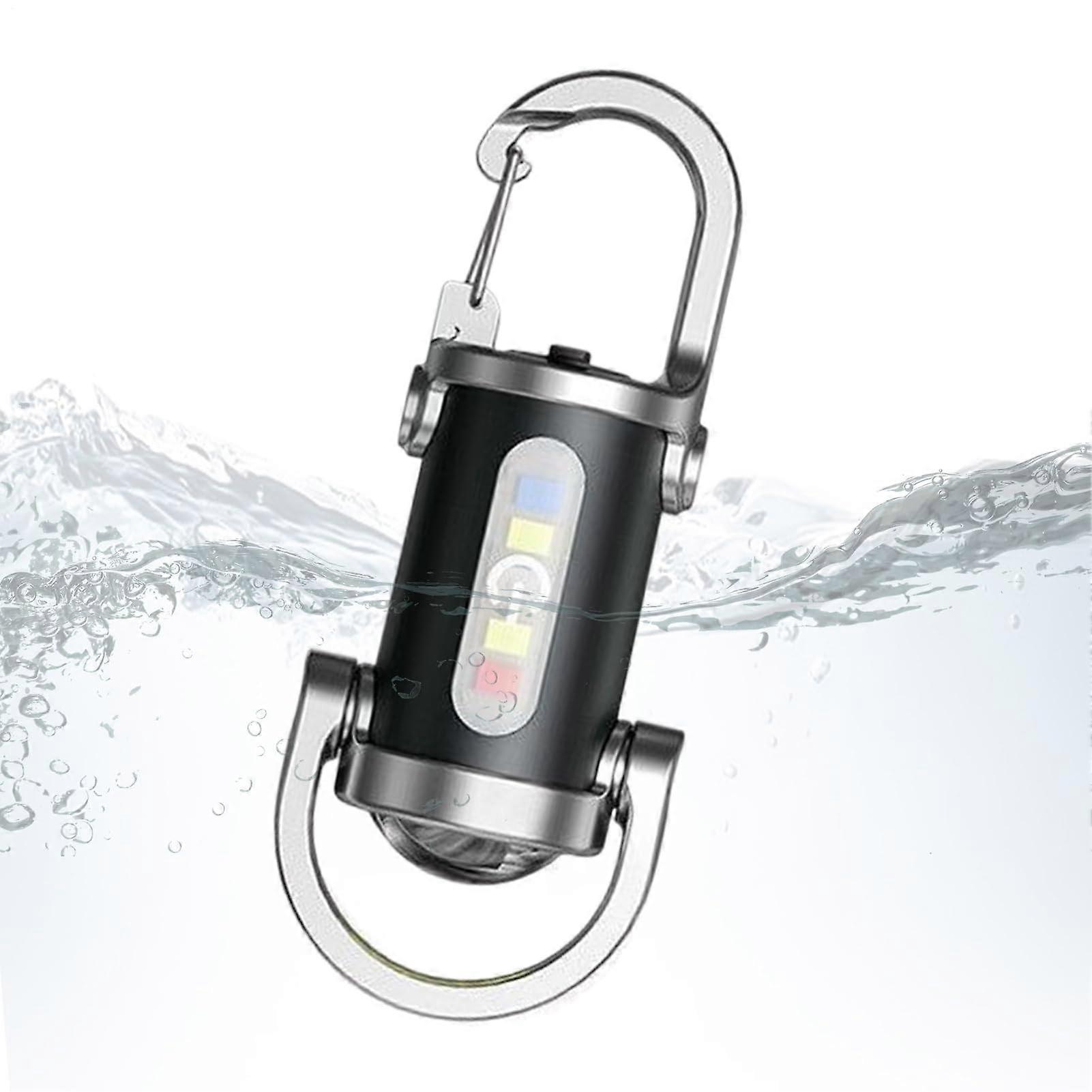 LED Keychain Flashlight Rechargeable Waterproof Mini USB Bright Light for Camping and Outdoor Use