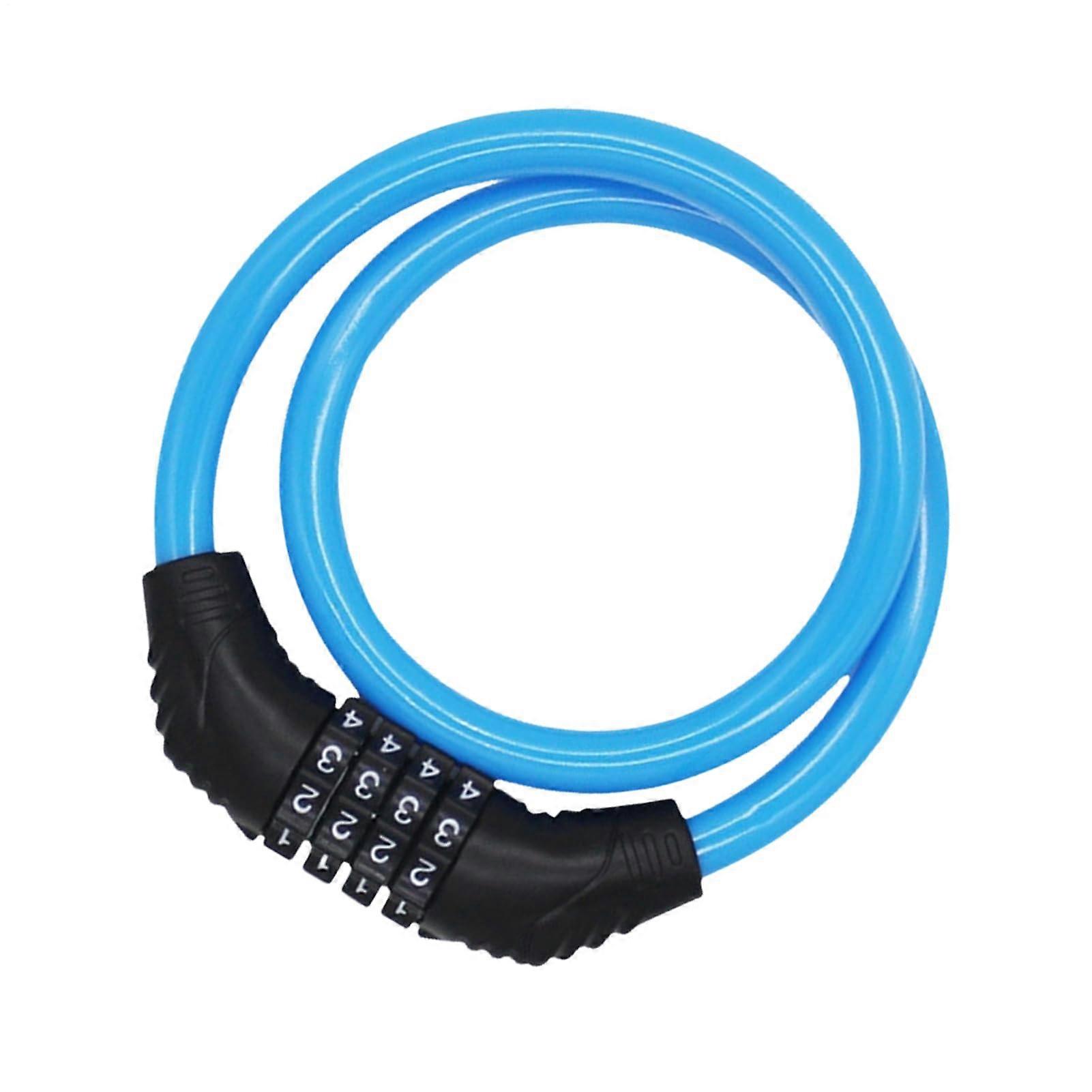 Bike Lock 4Digit AntiTheft Code Heavy Duty Weather Resistant Chain for Mountain and Road Bikes Blue