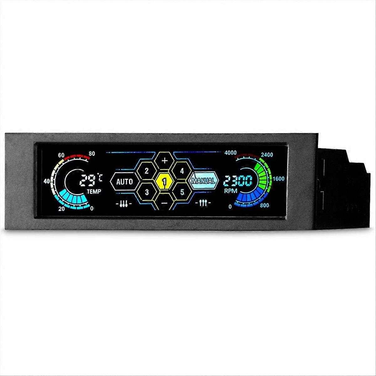 5.25in Touchscreen LCD 5 Way Fan Speed Controller Computer Cooling