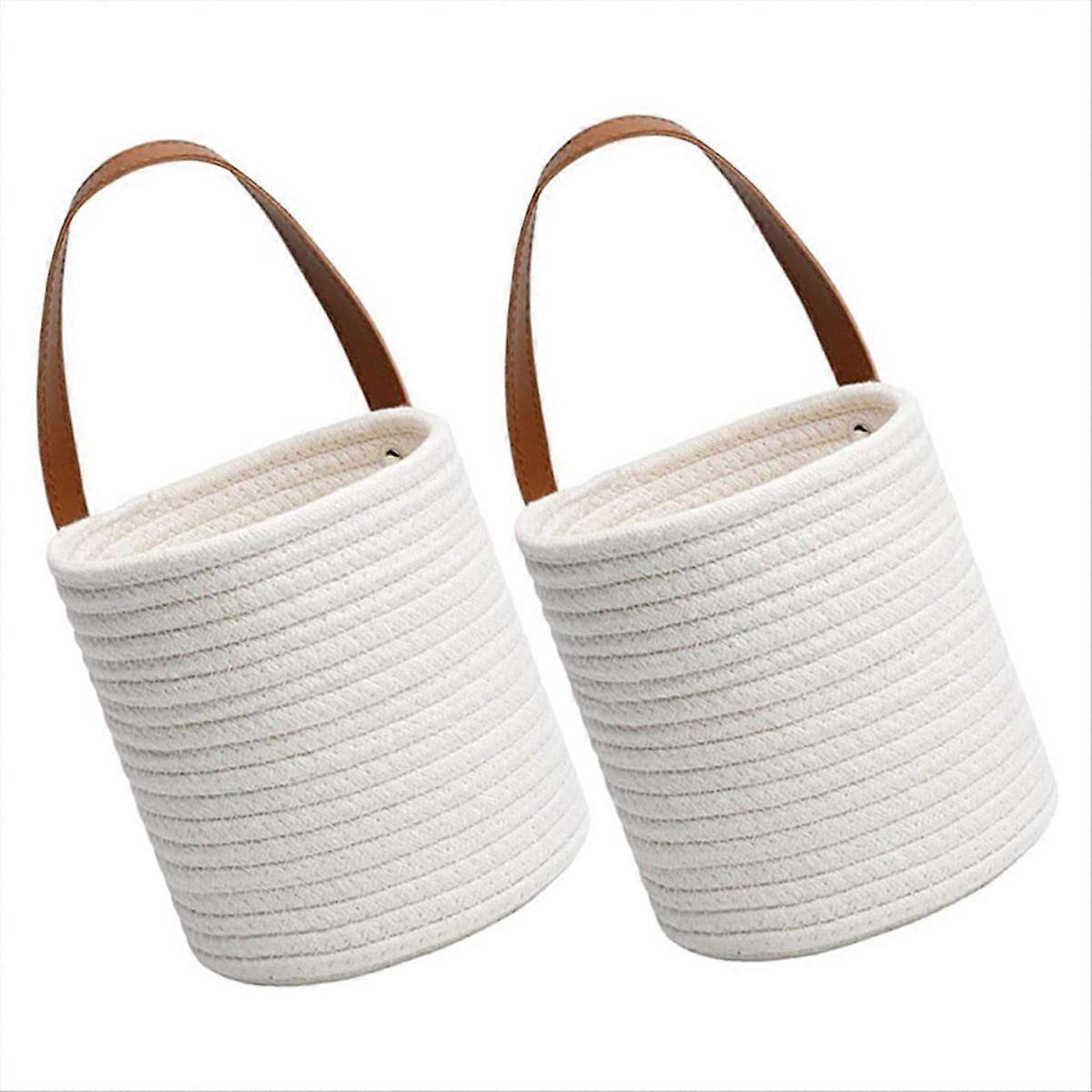 2pack Wall Mounted Baskets Wicker Storage Baskets for Home Decor