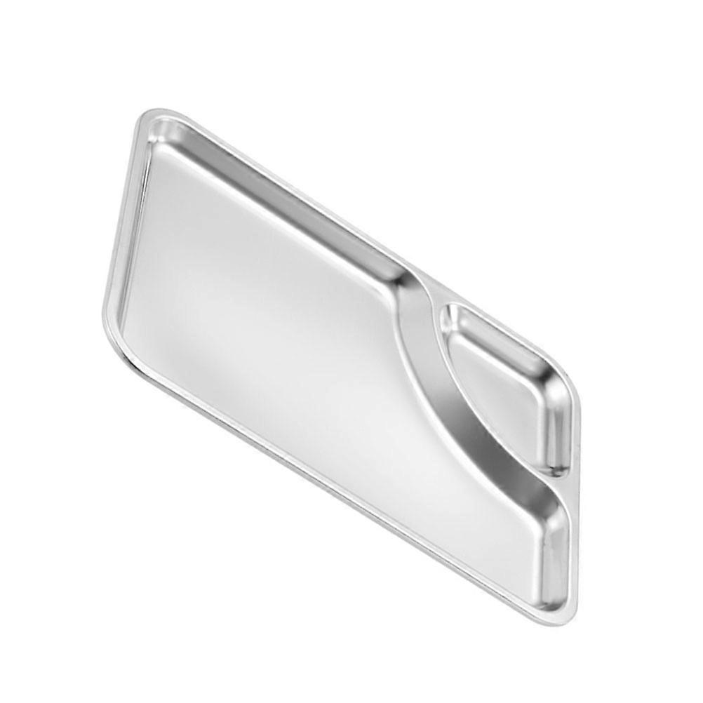 Dip Serving Platter Dumpling Plate Multi-Function Food Serving Silver 24X17X1.2CM Compact Design 1Pcs