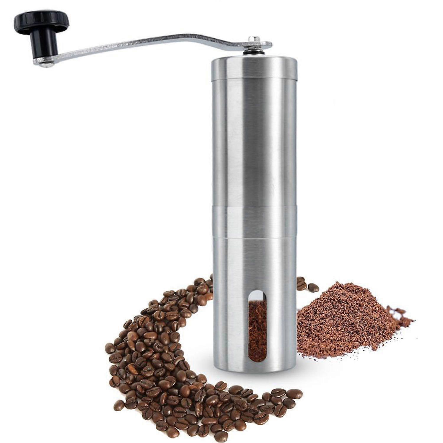 Coffee grinder in SILVER – Manual grinder for grinding stainless steel coffee – Hand coffee grinder Espresso grinder