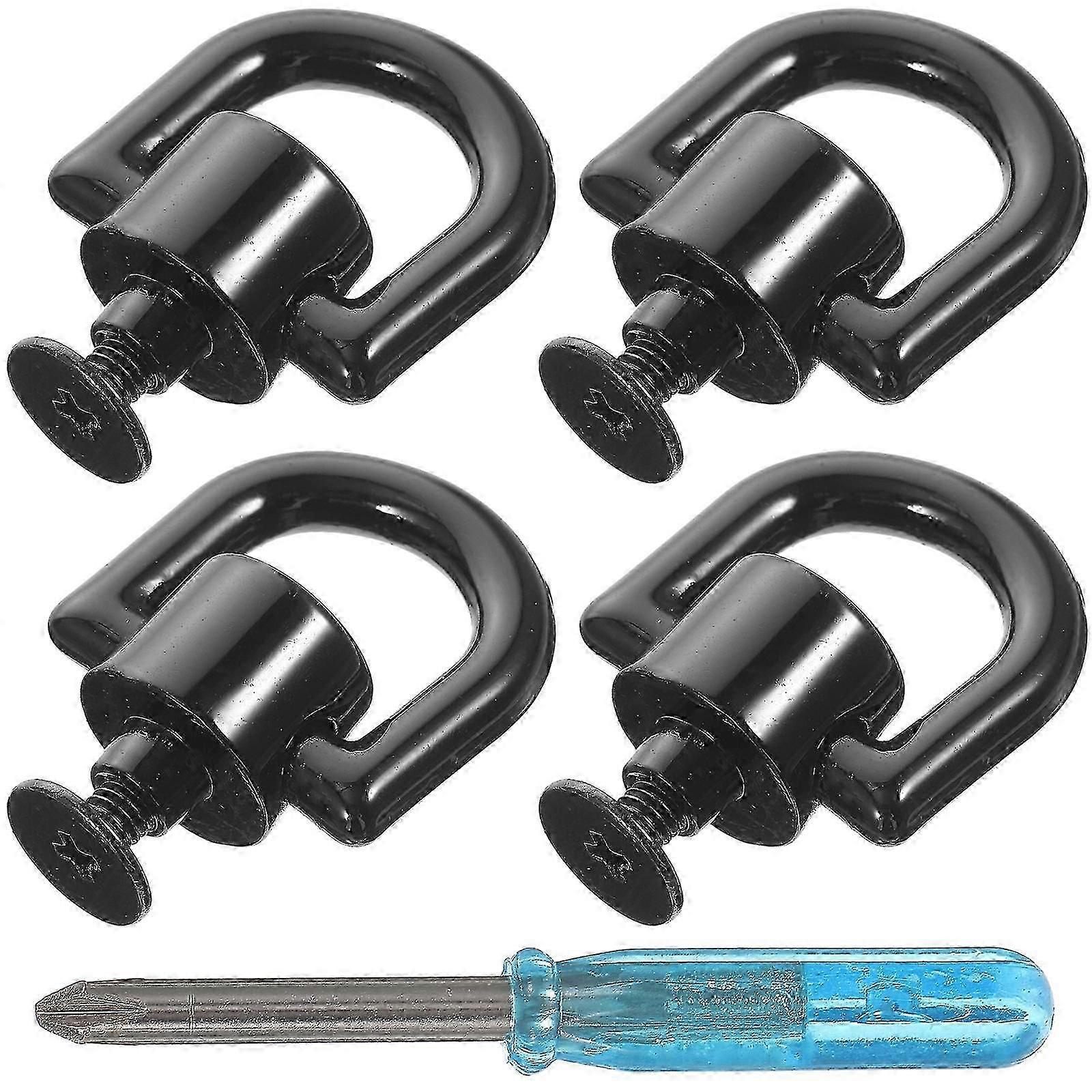 4pcs Rotatable Rivet Stud D Rings Multi-function D Rings Rotating Backpack Purse Accessories