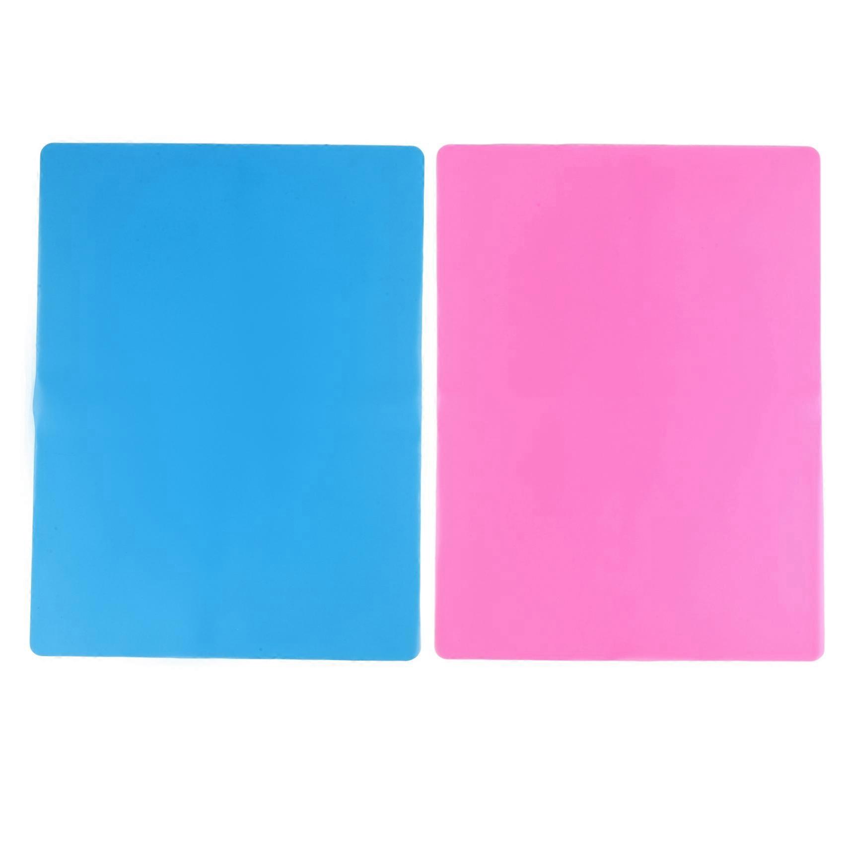 2 Pack A3 Extra Large Silicone Sheet Molds Mat, Blue & Pink