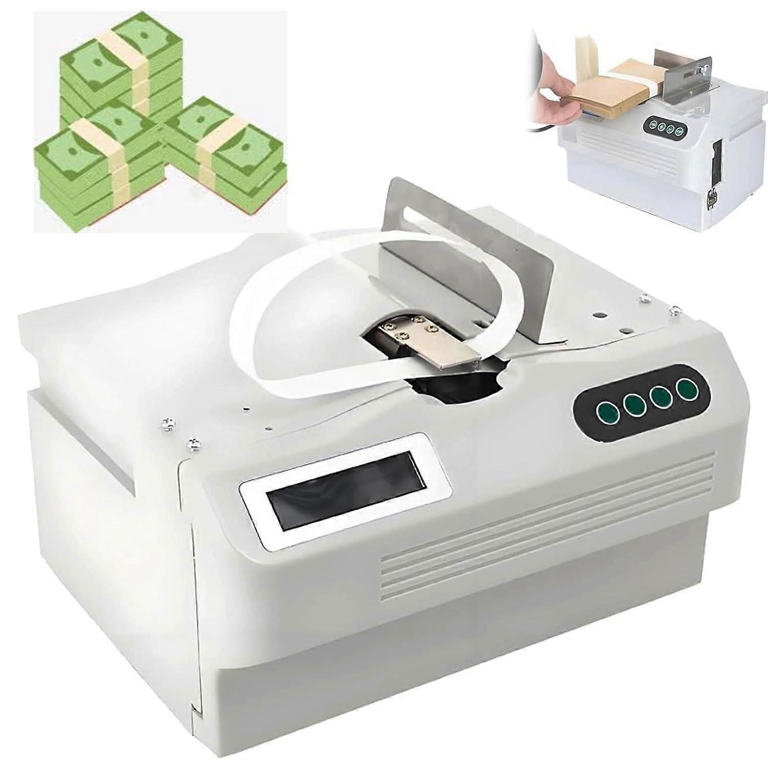 Automatic Banknote Strapping Machine with LCD Screen, Speed Bundling, Adjustable Sealing Settings for Banks