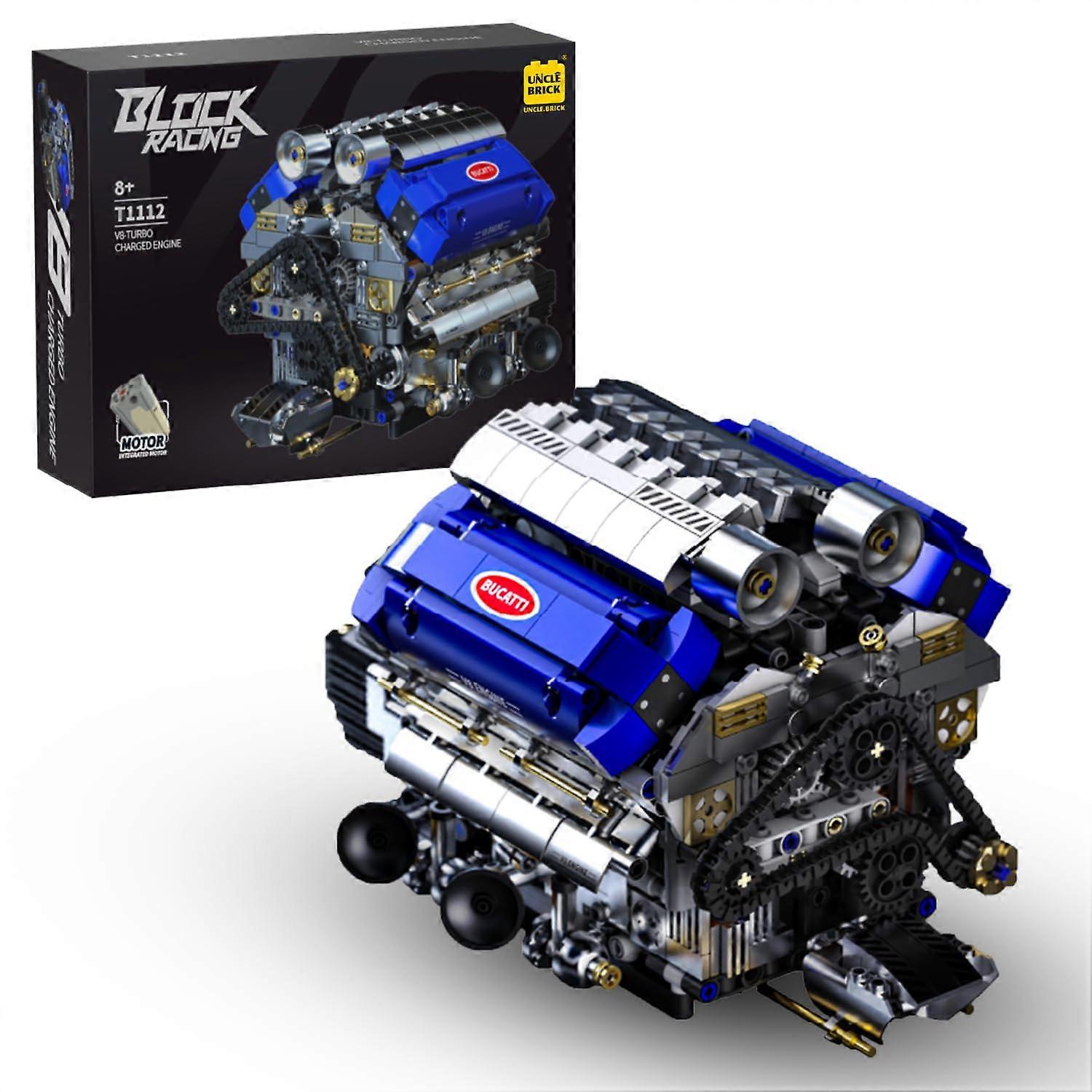 V8 Engine Model Kit 1288PCS Motorized Working Simulation with Transparent Cover for Adults STEM