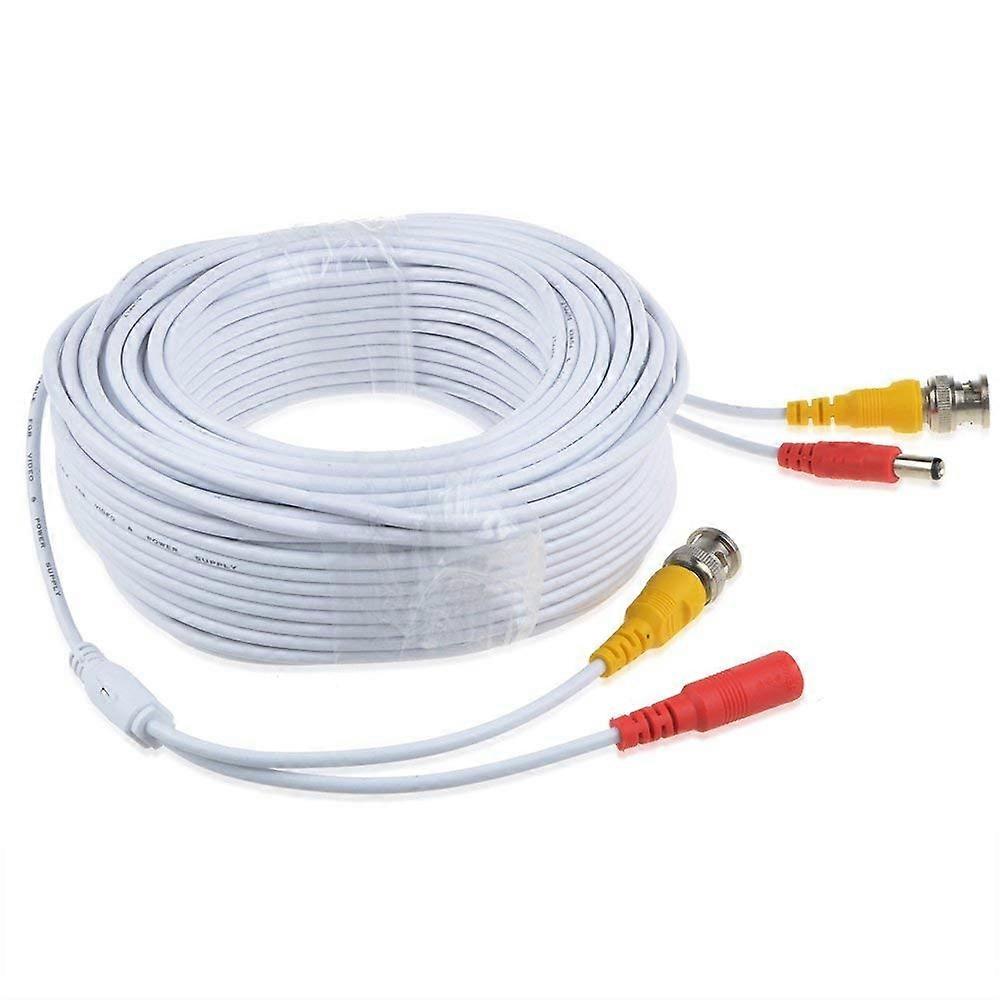 100ft White BNC Extension Cable for 1080P HD Security Camera, Night Owl Compatible Ref: 3609