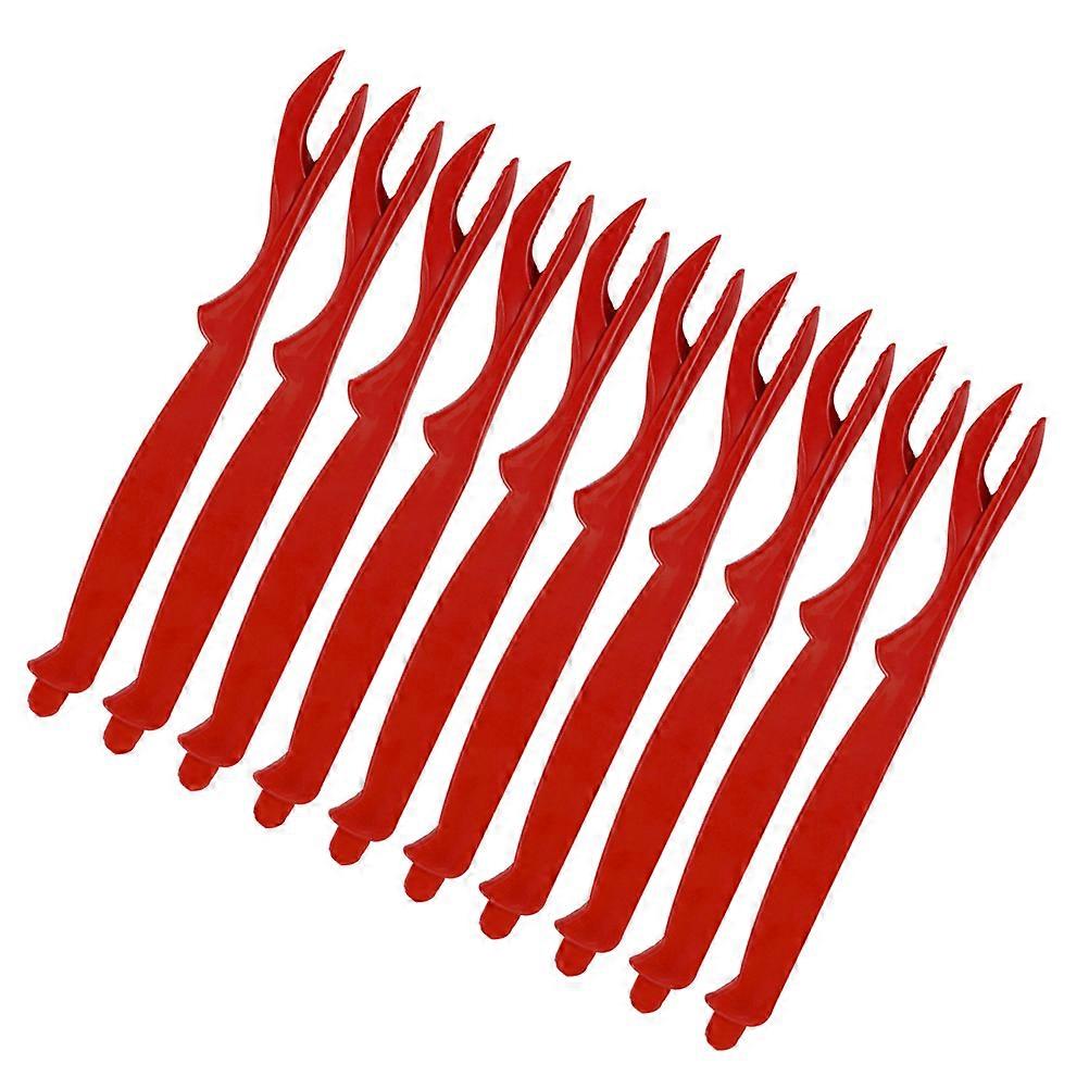 Household Crab Fork Plastic Tool for Eating Use 10Pcs Multifunctional Set