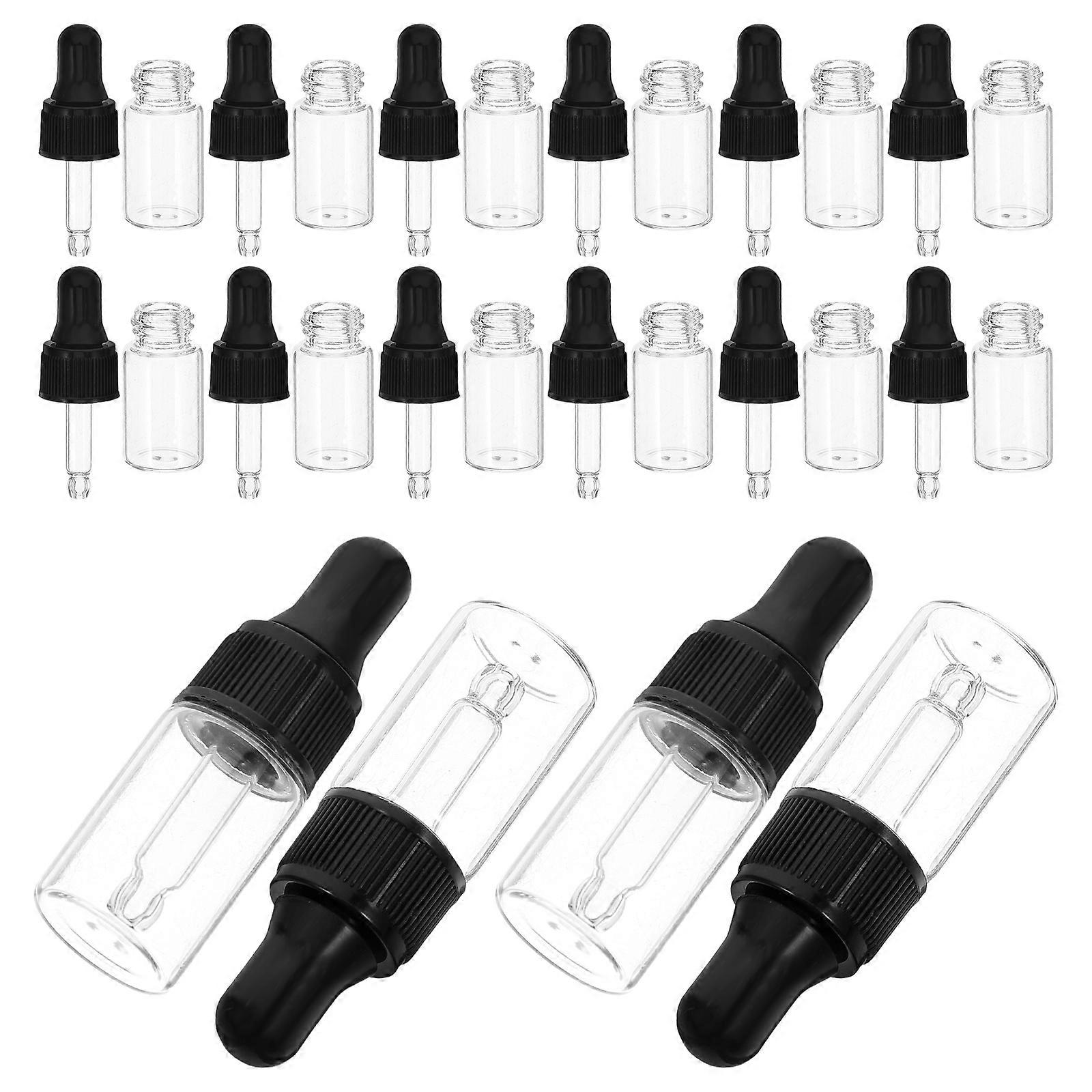 Mini Dropper Bottles Transparent Sample Dropper for Convenient Storage 20Pcs