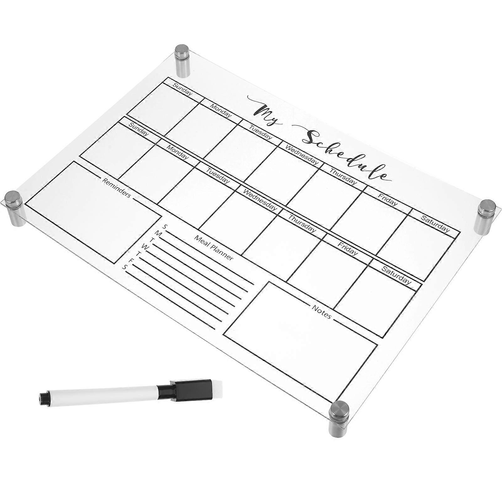 Desktop Whiteboard Acrylic Dry Erase Board for Notes 3Sets Transparent