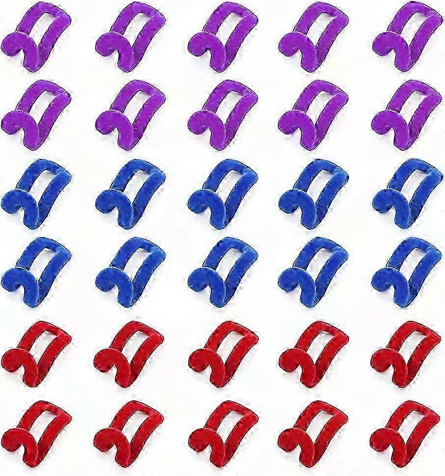 30Pcs Space Saving Hanger Connectors compatible with Clothes - Mini Flocking Hooks, Multicolor