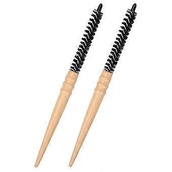 Hair Curling Comb Wooden Roll Brush for Styling 2Pcs Small Hair Roll Comb