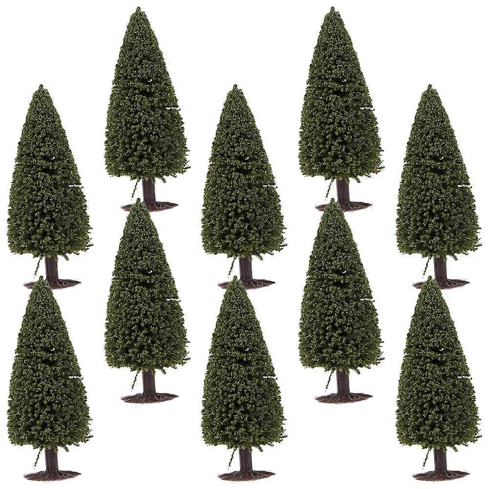 10pcs Miniature Pine Trees Model Green Scenery Landscape Based Cedar Trees