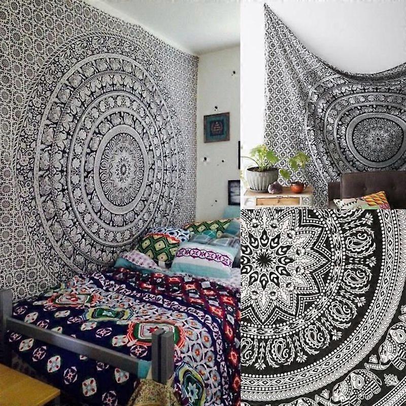 Indian Mandala Wall Hanging - TEMPSA - Grey - Polyester - Ethnic