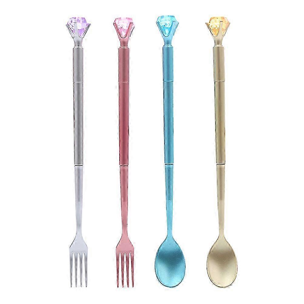 Creative Diamond Tableware Designed Gel Pen Writing Pens 8Pcs Set