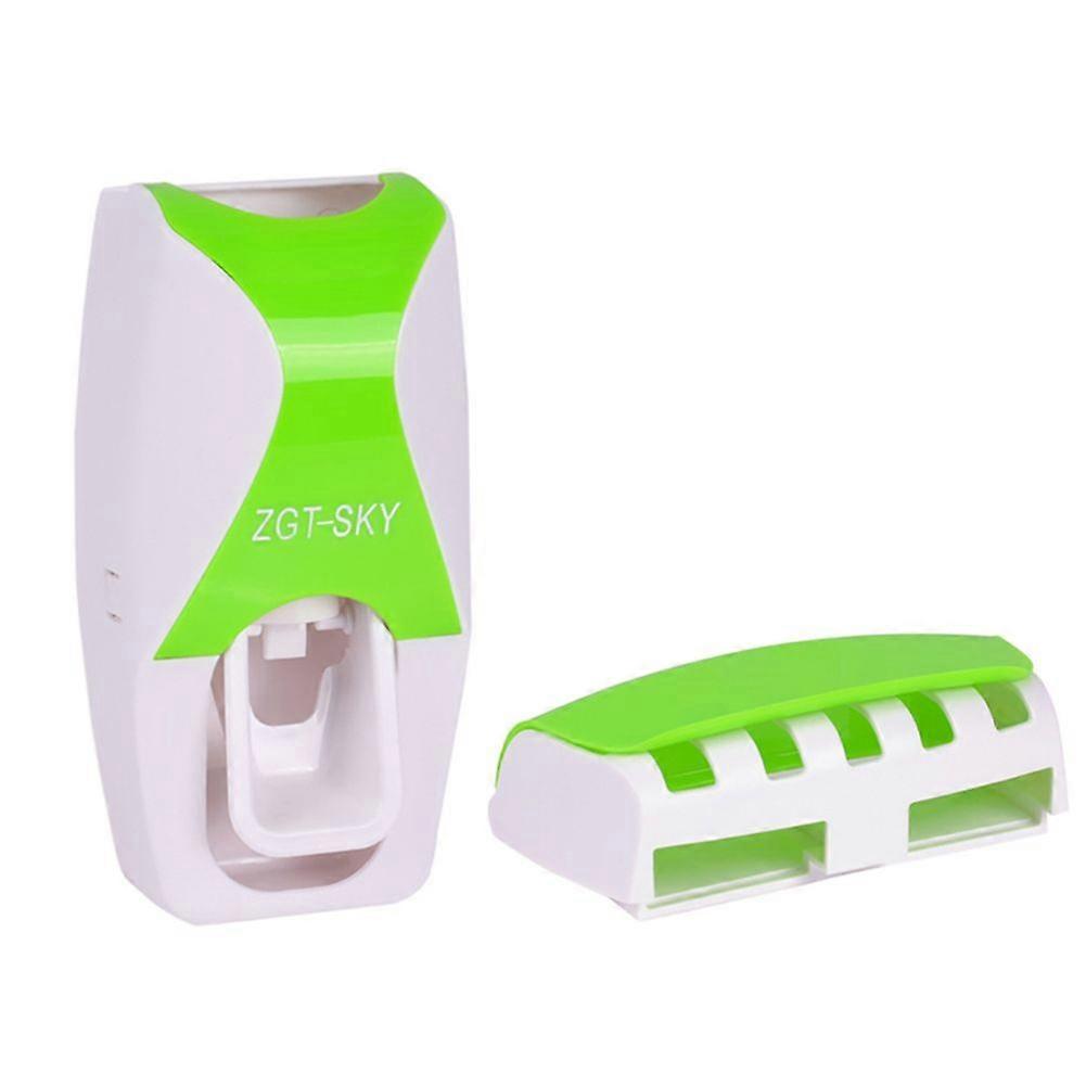 Bathroom Lazy Wall Mount Toothbrush Holder Automatic Toothpaste Dispenser Set