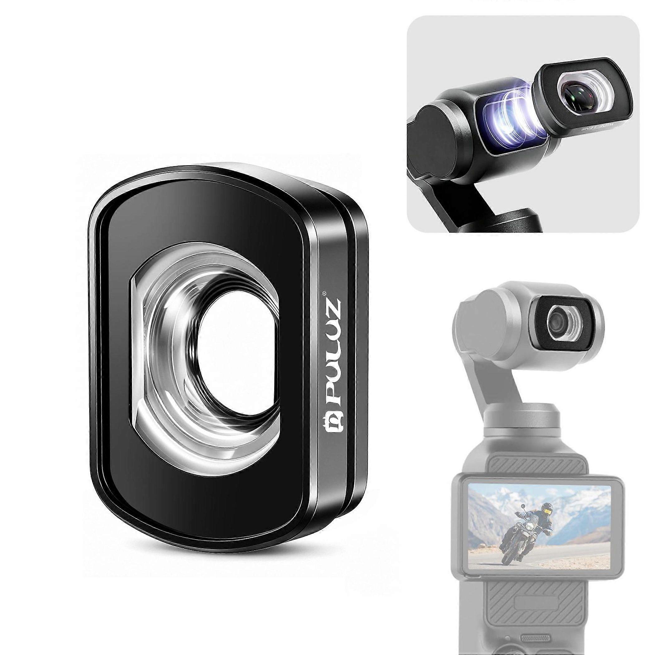 适用于 DJI Osmo Pocket 4/3 相机的 112 度广角镜头（黑色）