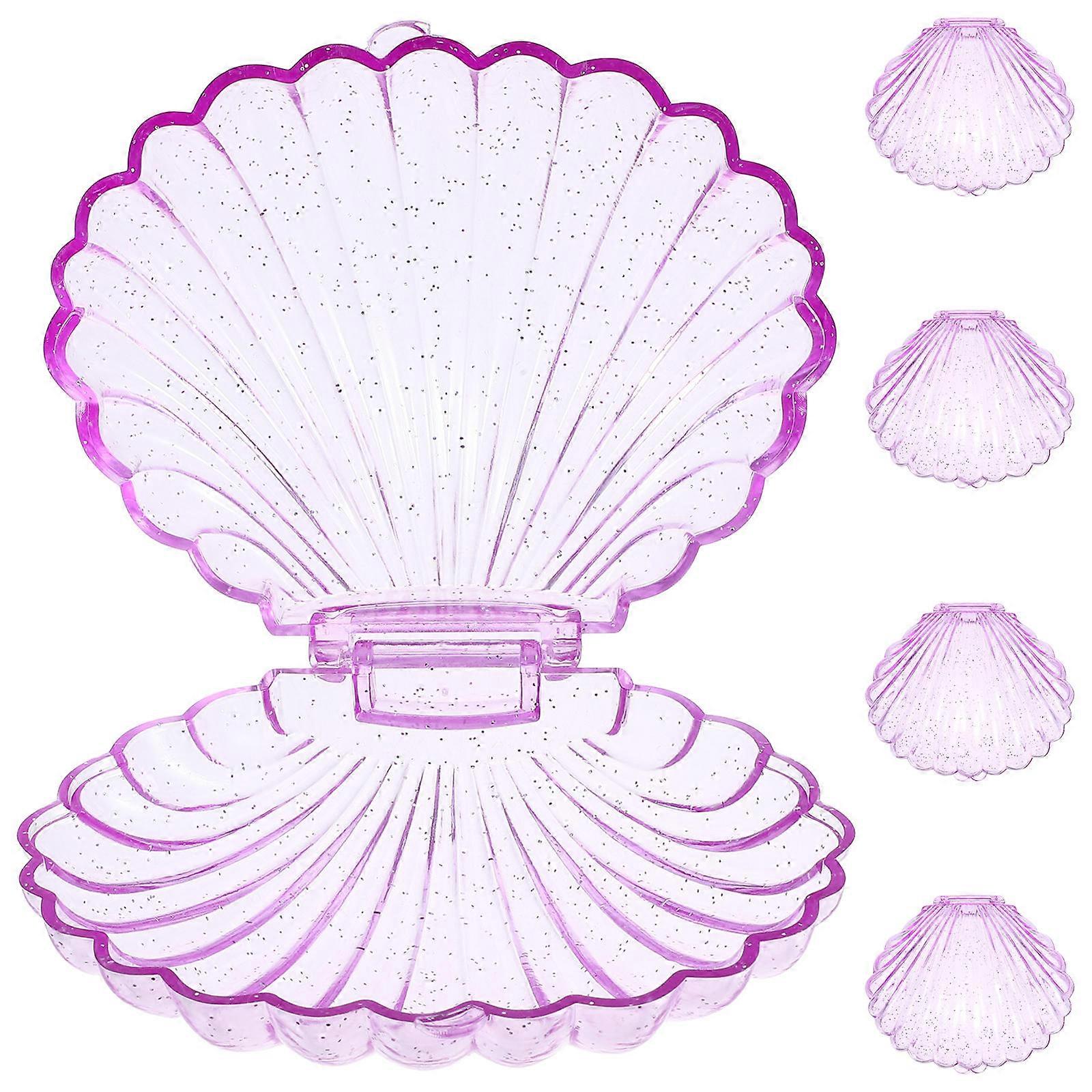 Sea Shell Candy Boxes for Storage 5Pcs Plastic Violet Chocolate Holders
