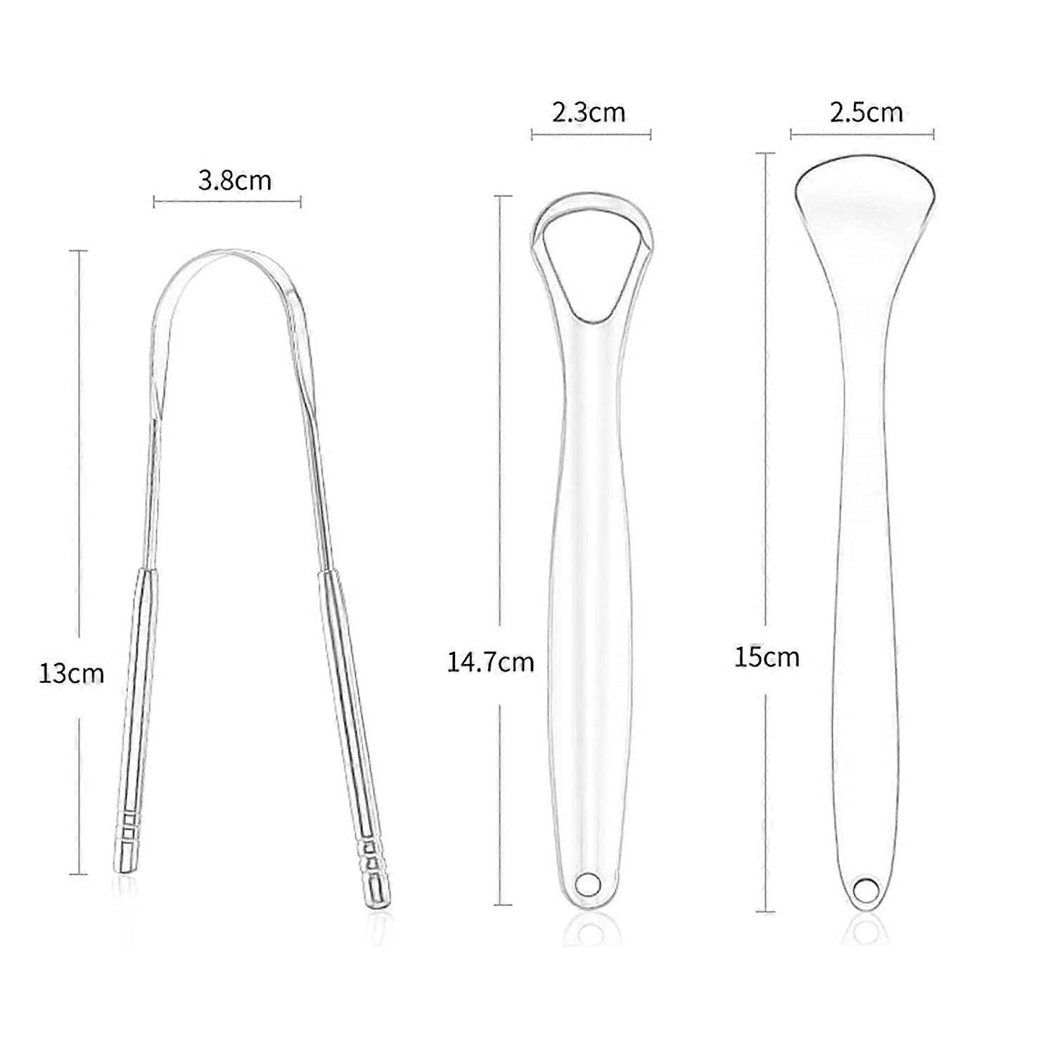 3Pcs Tongue Cleaner for Adults with Travel Handy Case Decrease Bad Breath