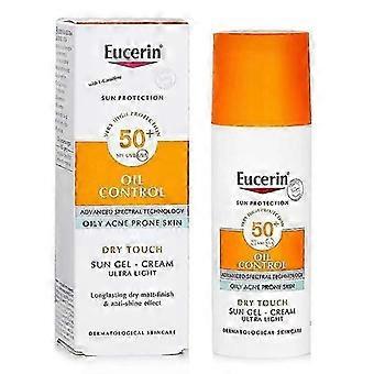 2PCS Sun Oil Control Dry Touch Gel Cream Ultra Light Spf50 ,Sunscreen Little Orange Umbrella Matte Fresh Controlled Oil Removal 50ml