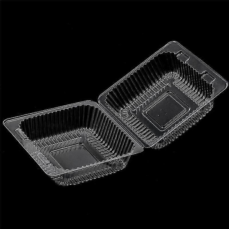 100pcs Single Individual Cake Boxes Dessert Containers Cheesecake Boxes Stackable Square Boxes Clea