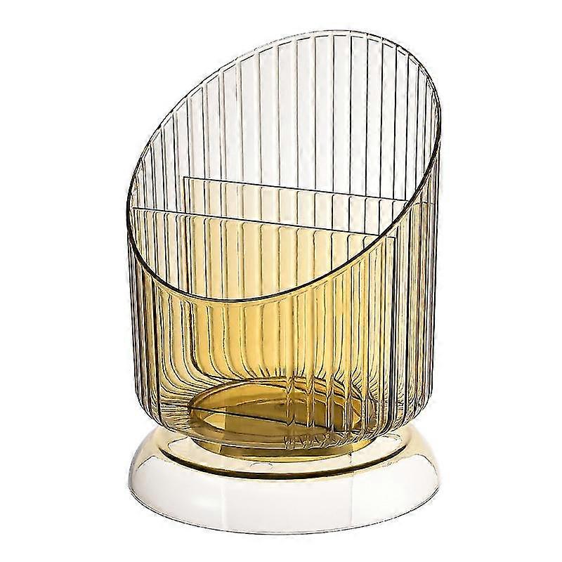 Irregular Cylinder Makeup Storage Box Plastic Yellow
