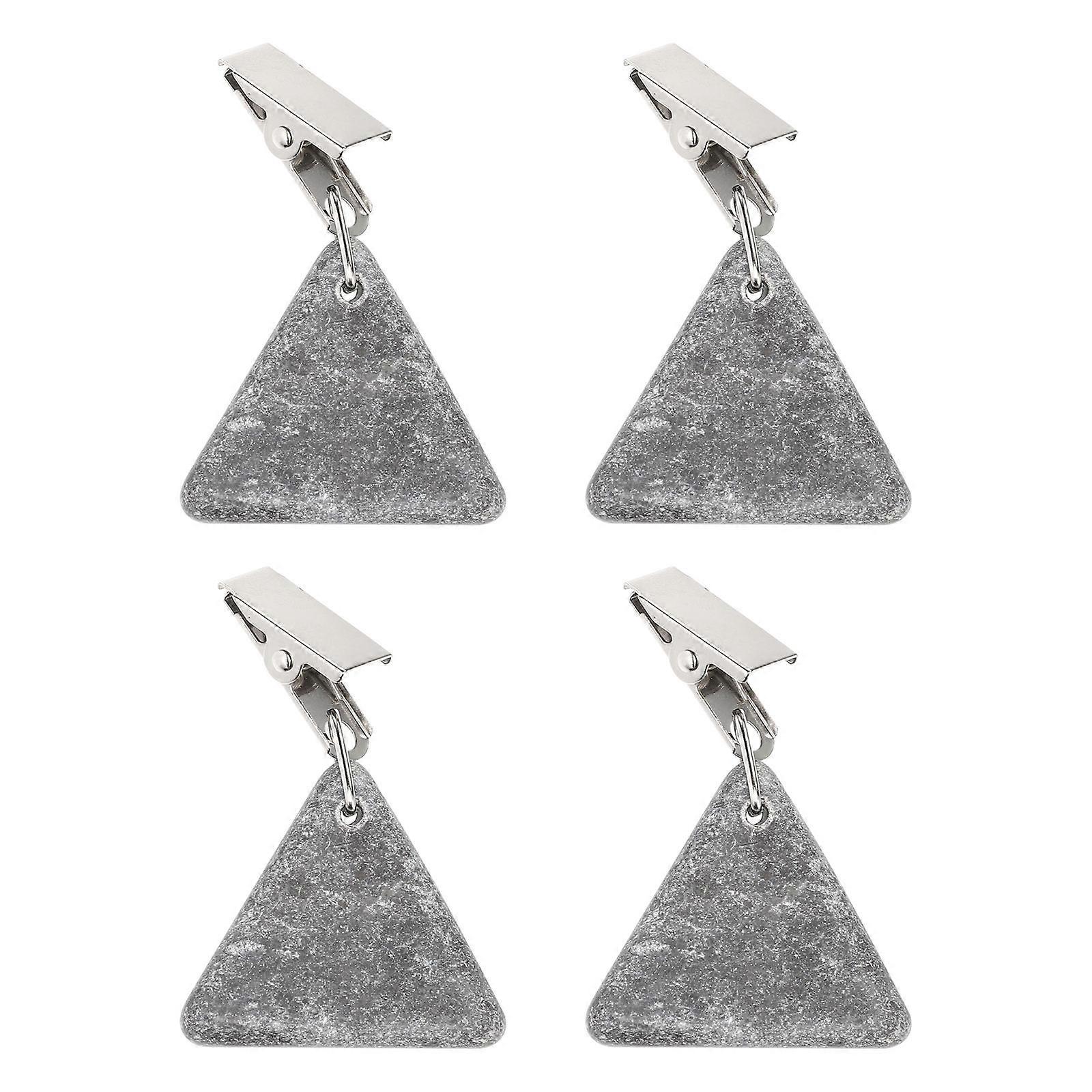 4pcs Triangle Marble Windproof Clip Delicate Table Cover Weights Table Cloth Pendant