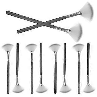 Fan Makeup Brush 10Pcs for Detailed Blush and Highlighter Application