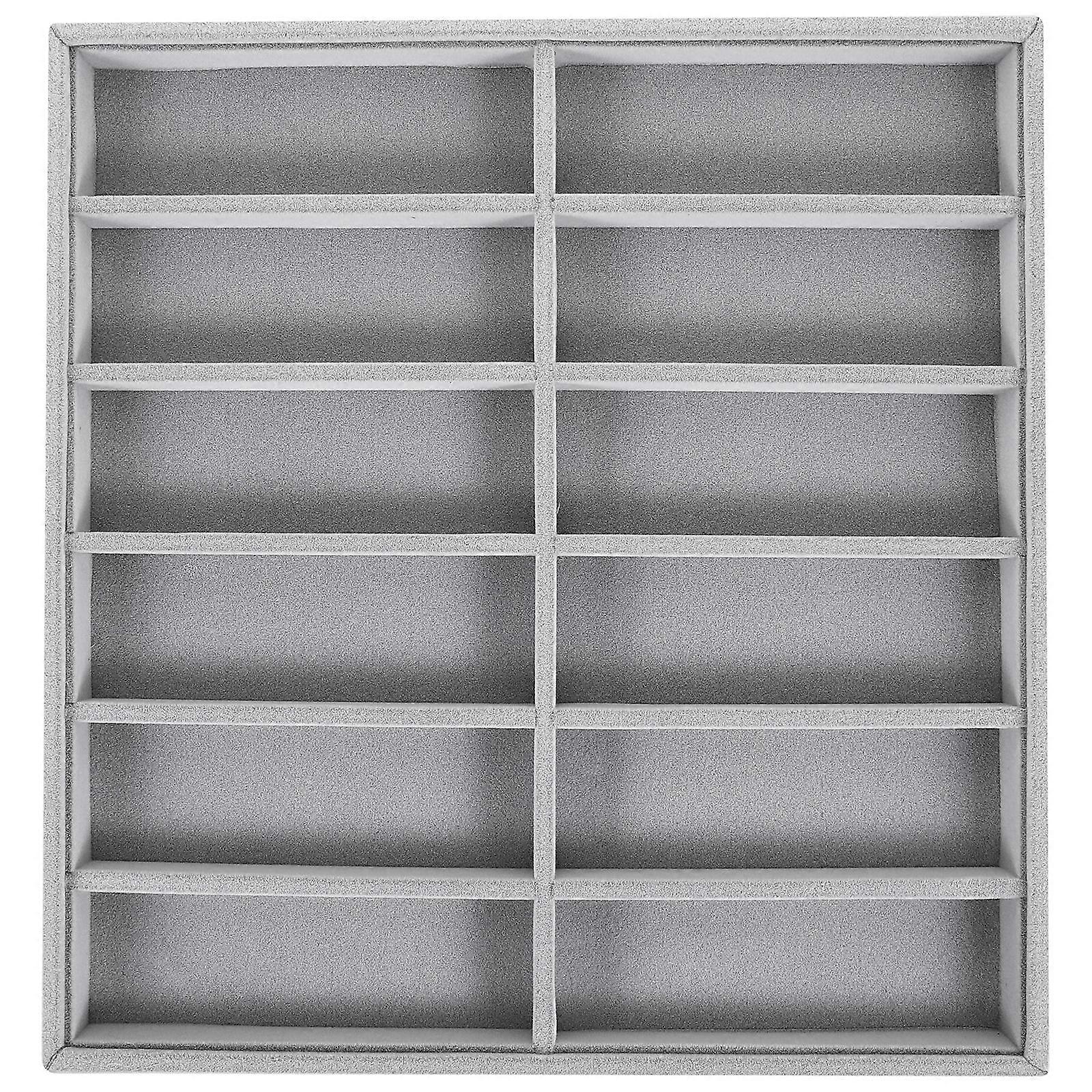 Sunglass Organizer Tray for Storage in Grey with Stackable Storage Tray