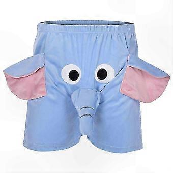 Men's Microfiber Boxer Shorts 3XL Blue Retro Elephant Print Comfort Fit Reversible with Squeaker Gift for Him