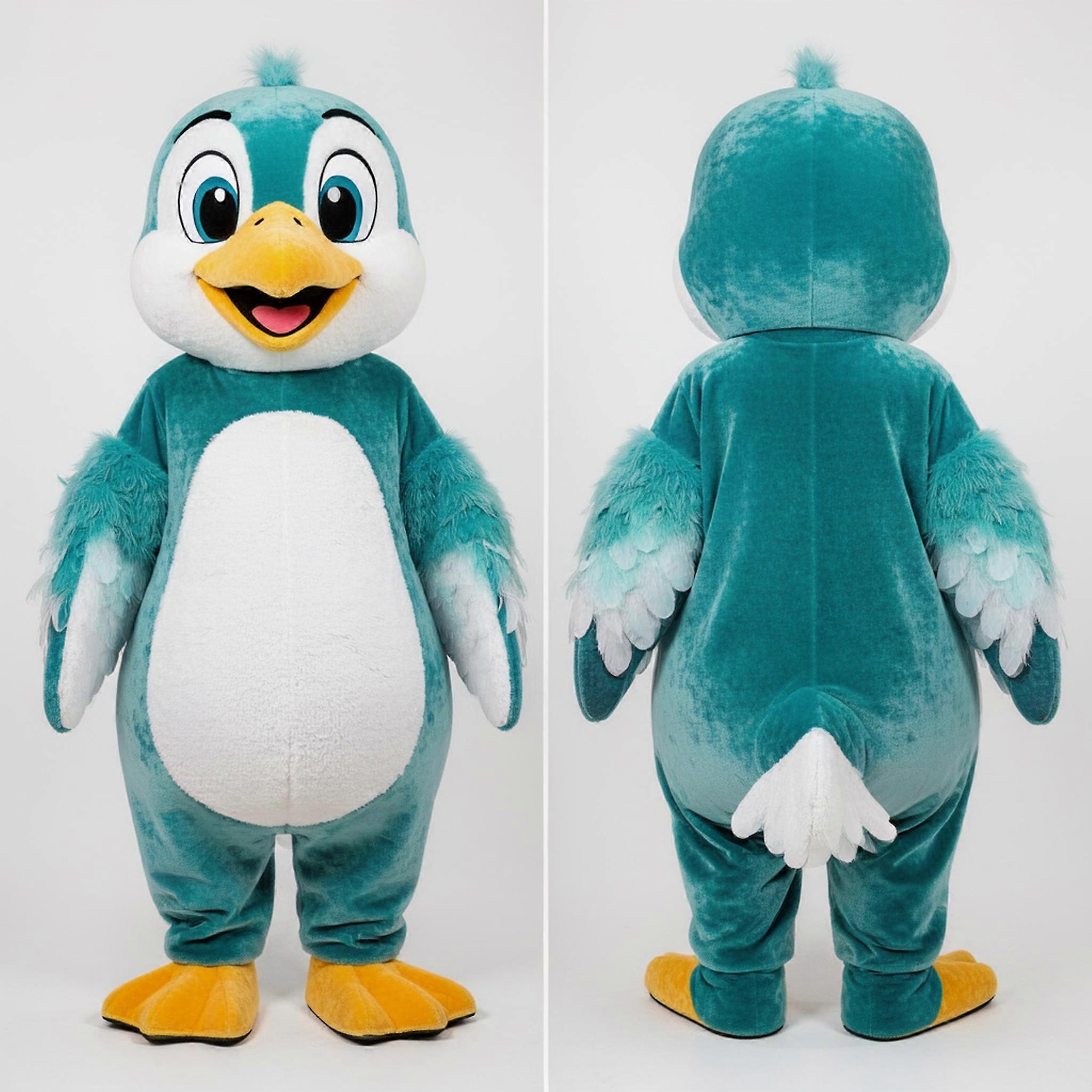 MASTICOT Teal Plush Feathered Gull Mascot