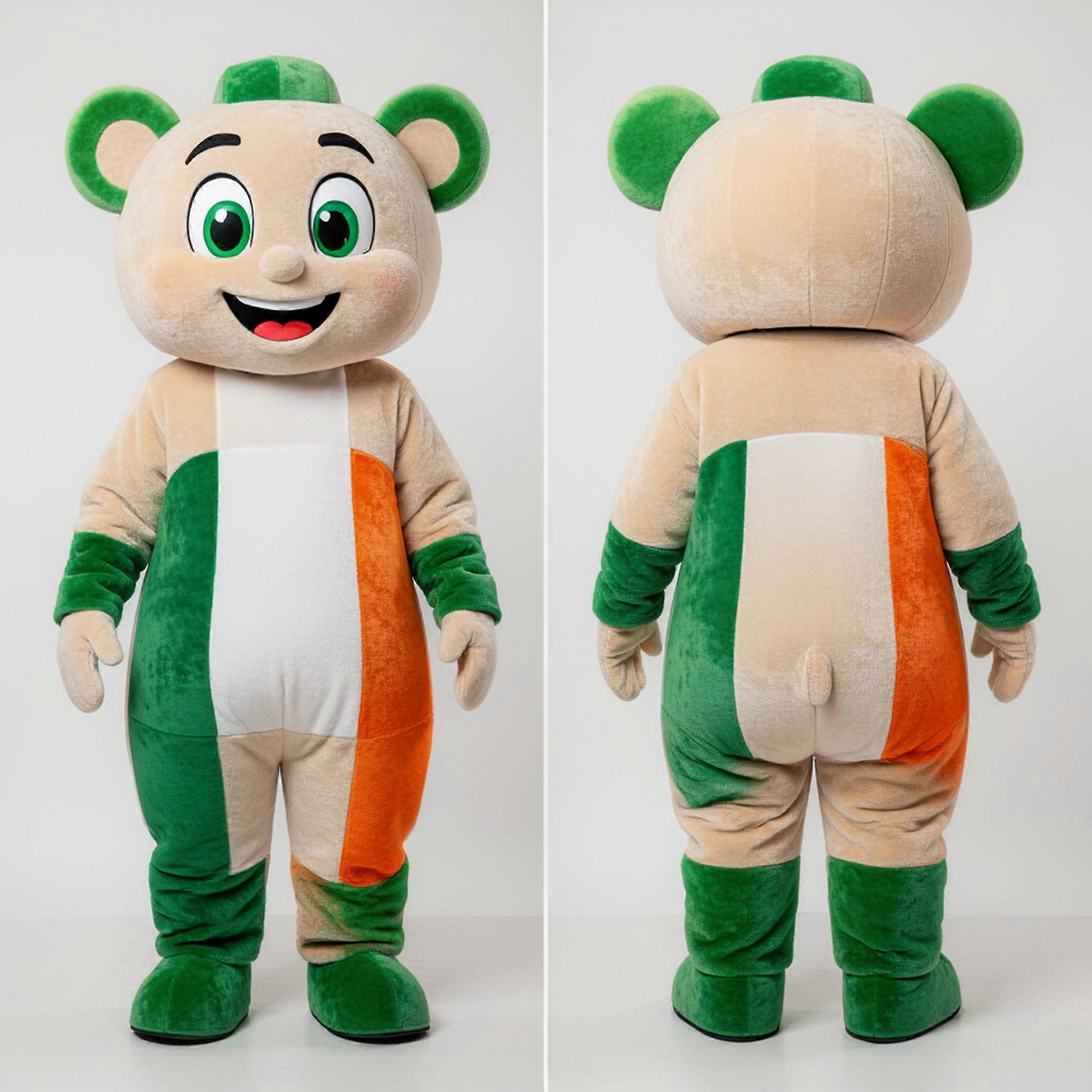 MASTICOT Emerald Green Velvety Irish Flag Mascot