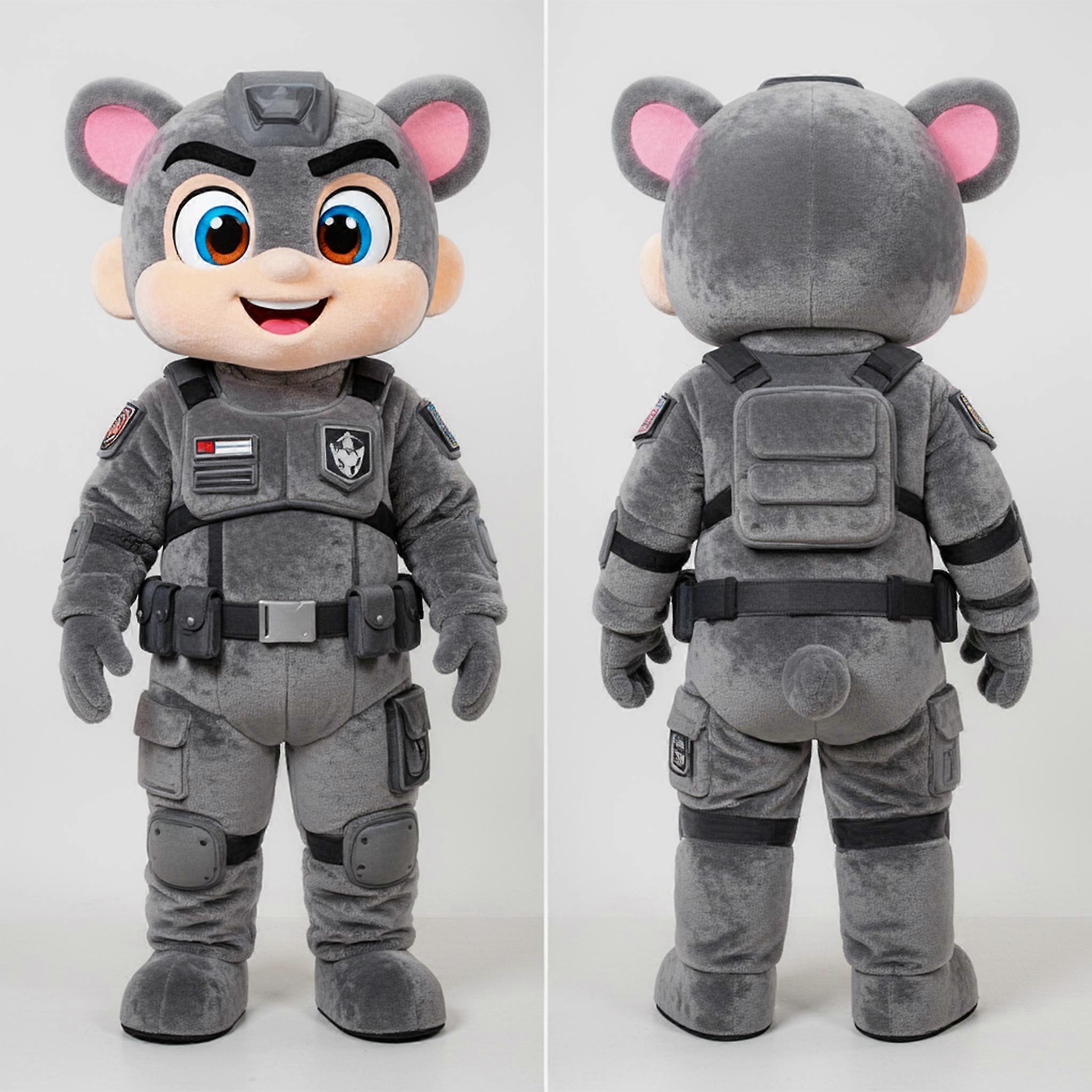 MASTICOT Velvety Gray Realistic Para Commando Mascot