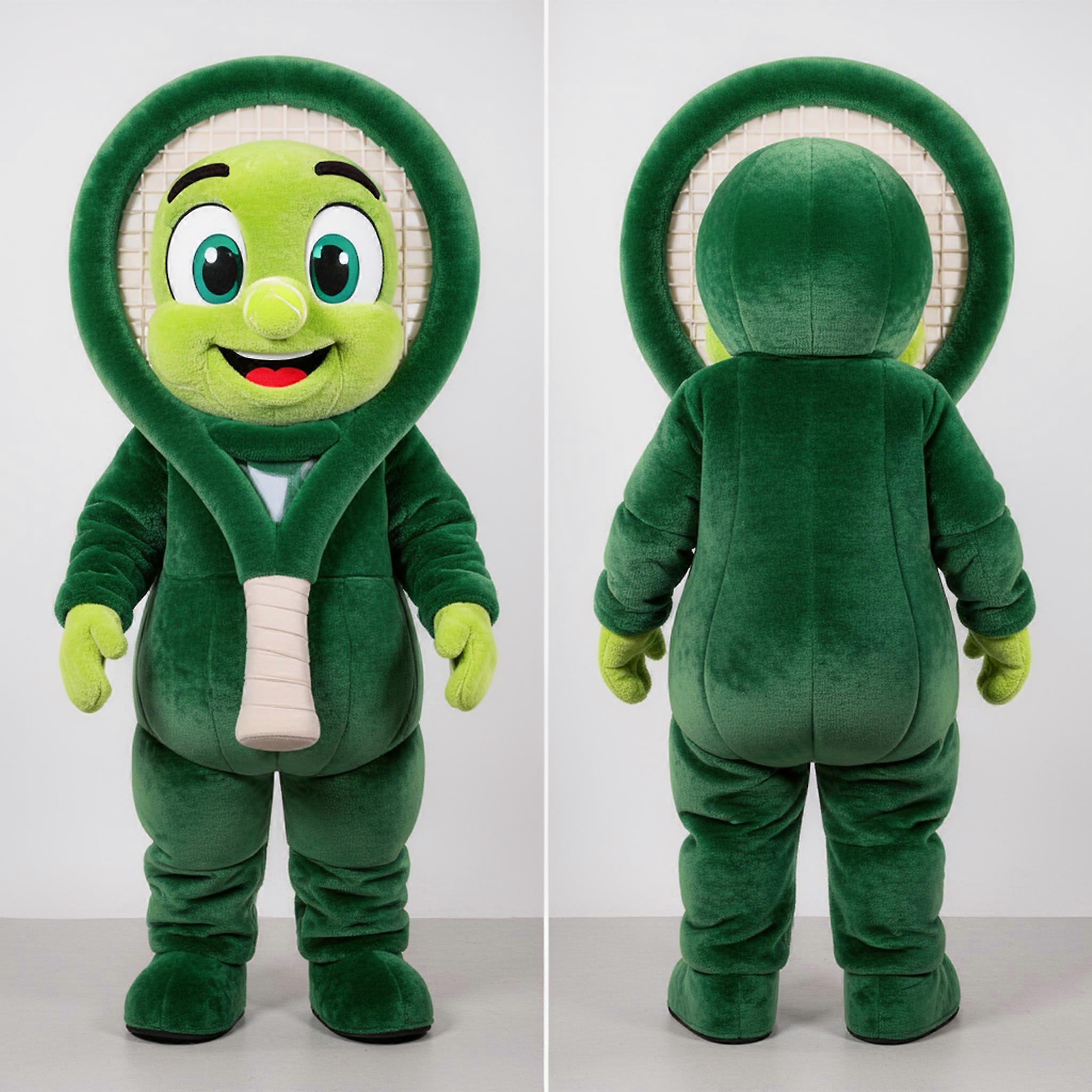 MASTICOT Forest Green Rounded Tennis Racket Mascot