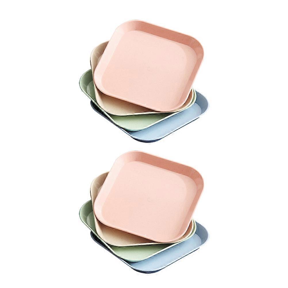 Multipurpose Wheat Table Trash Plates for Snack Serving 8Pcs Set