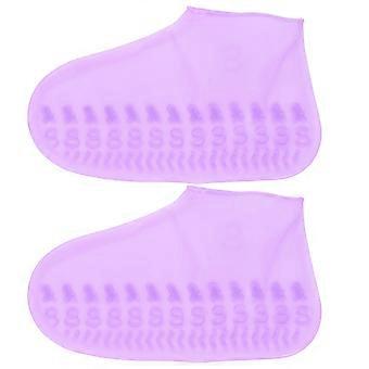 Silicone Rainproof Shoes Cover Anti-Slip Shoe Protector for 1Pair Purple