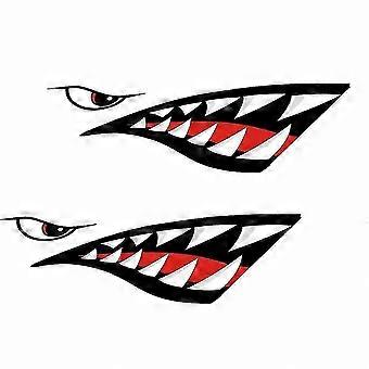 Rowing Kayak & Boat Decoration: 2pcs Waterproof Funny Shark Teeth Mouth Sticker Decals
