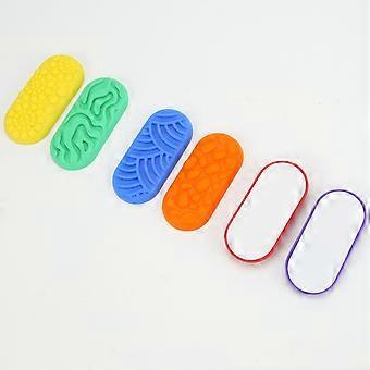 INF Set mit 6 Silikon-Sensorik-Fingerspitzenpads zur Linderung von Angstzuständen und Stress, geeignet für Marine, Reisen &
