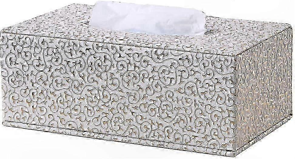 Rectangular Genuine Leather Tissue Holder for Home and Office Use