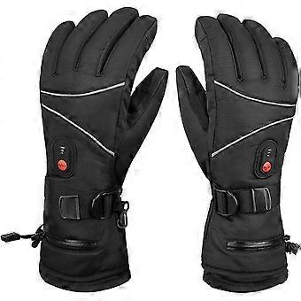 Verwarmde handschoenen met 2 accu's, waterdichte, oplaadbare verwarmingshandschoenen voor mannen en vrouwen, warme winterhandschoenen voor jagen, vissen en skiën.