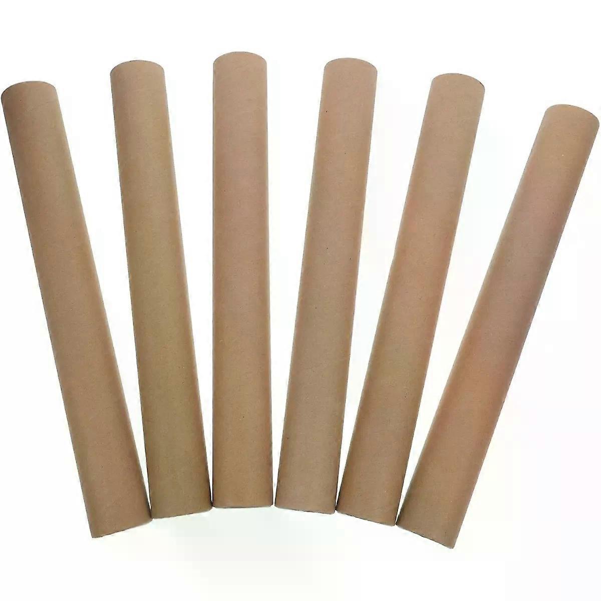 6 Pack Kraft Mailing Tubes with Plastic Caps for Posters